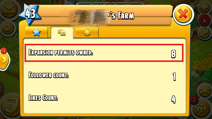 Check How Many Expand Permits in the Info of Hay Day Farm.PNG