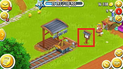 Hay Day Town Introduction - Board next to Train Station on the farm.PNG