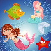 幼儿和小公主的美人鱼拼图 - 公主的大海!应用